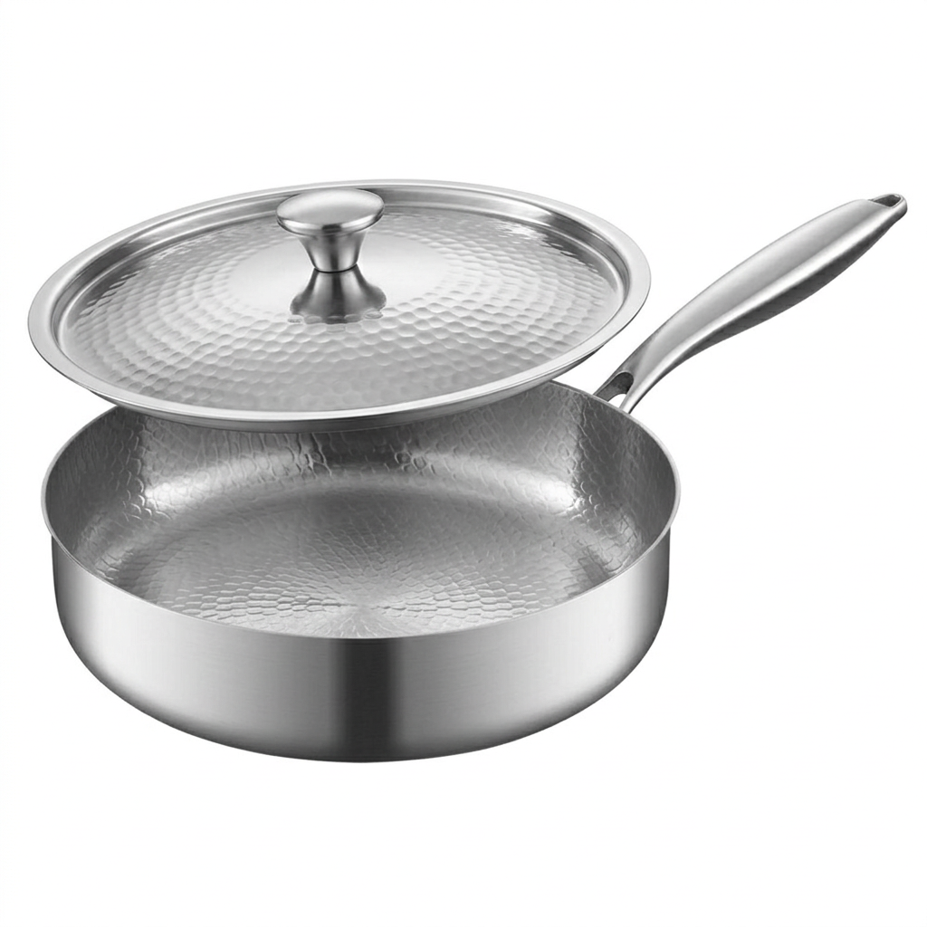 Hand Hammered Titanium Frying Pan Uncoated