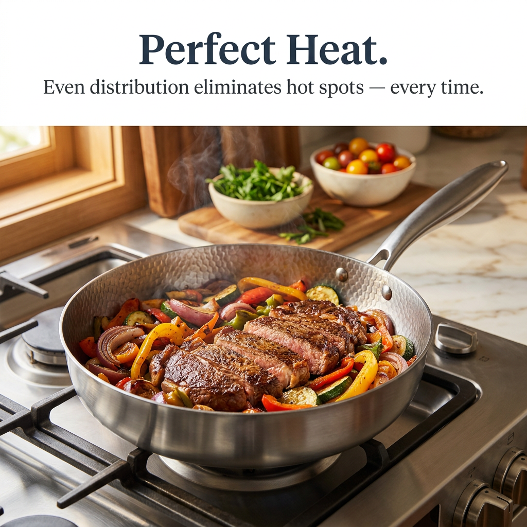Hand Hammered Titanium Frying Pan Uncoated