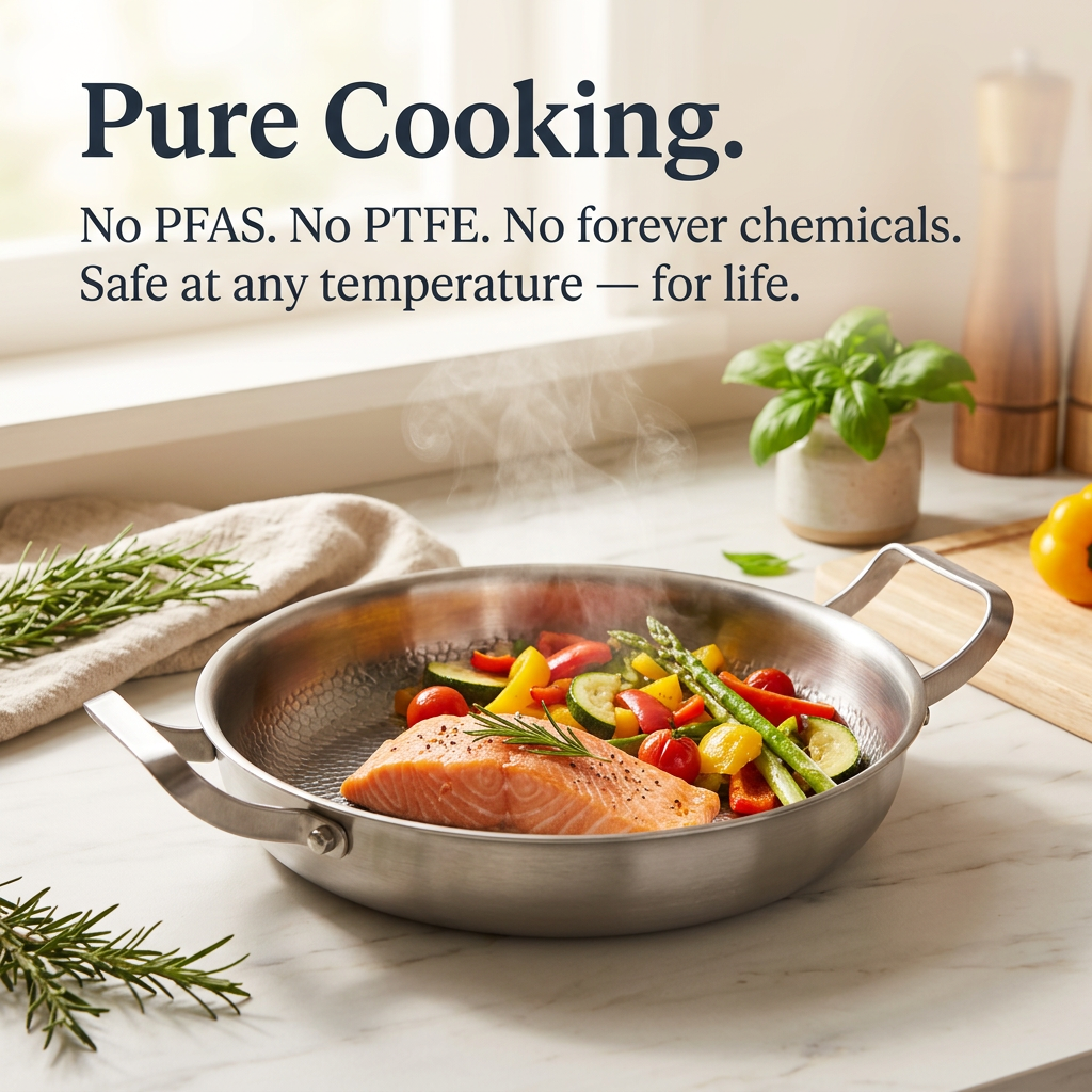Hand Hammered Titanium Frying Pan
