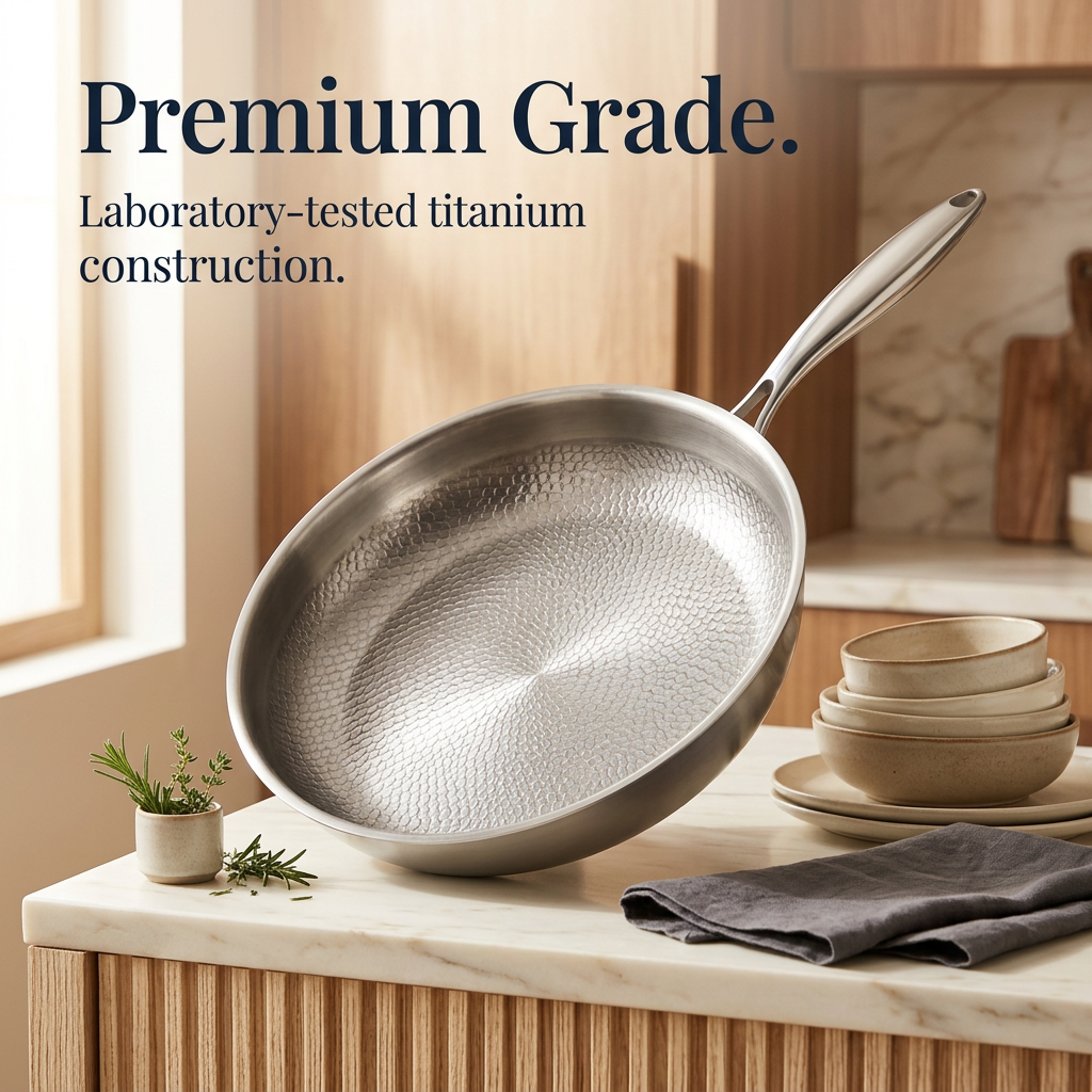 Hand Hammered Titanium Frying Pan