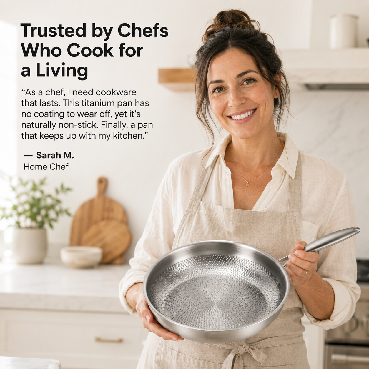 Hand Hammered Titanium Frying Pan