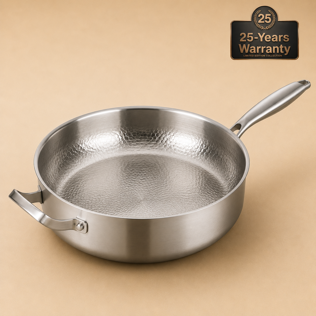 Hand Hammered Titanium Frying Pan Uncoated
